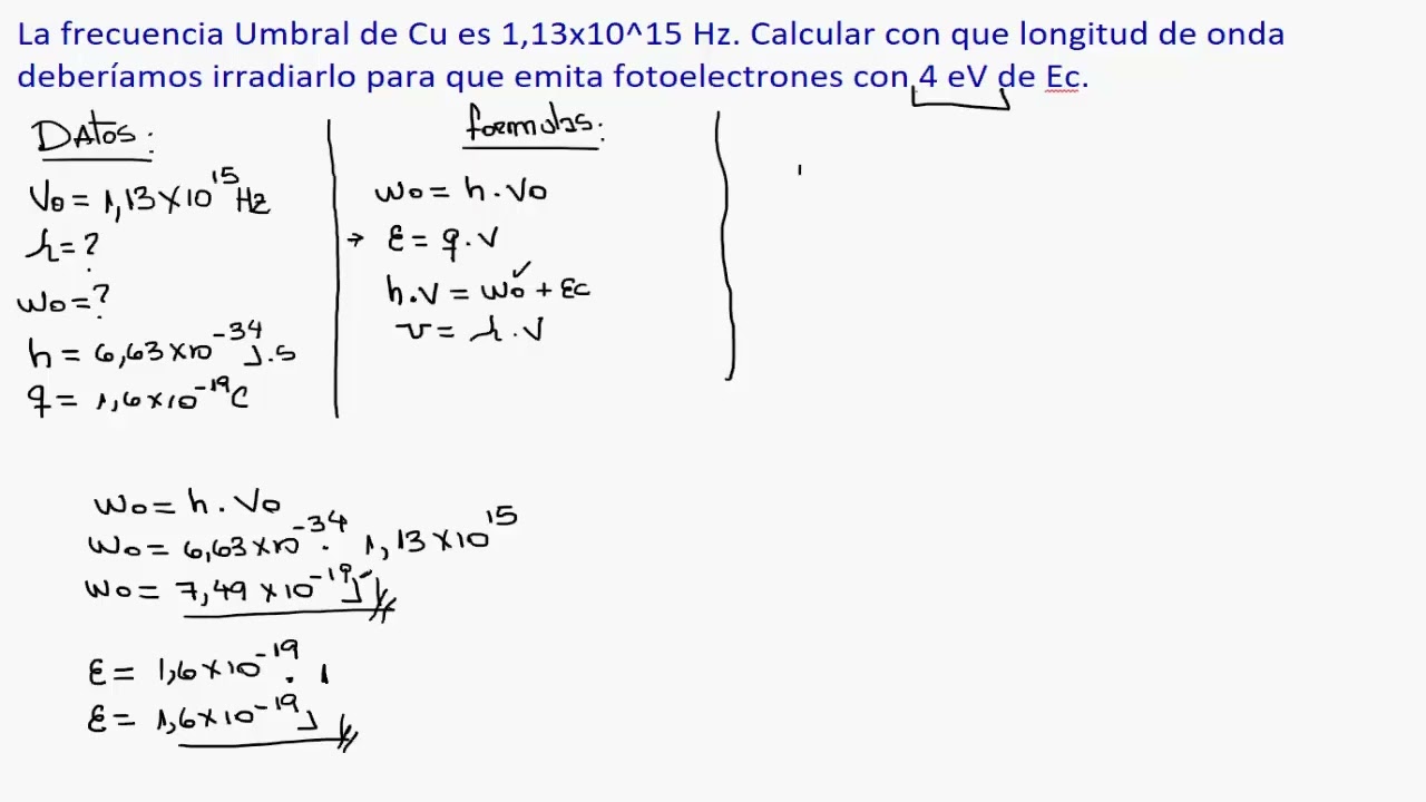 Física cuántica// Efecto fotoeléctrico// Ejercicio resuelto