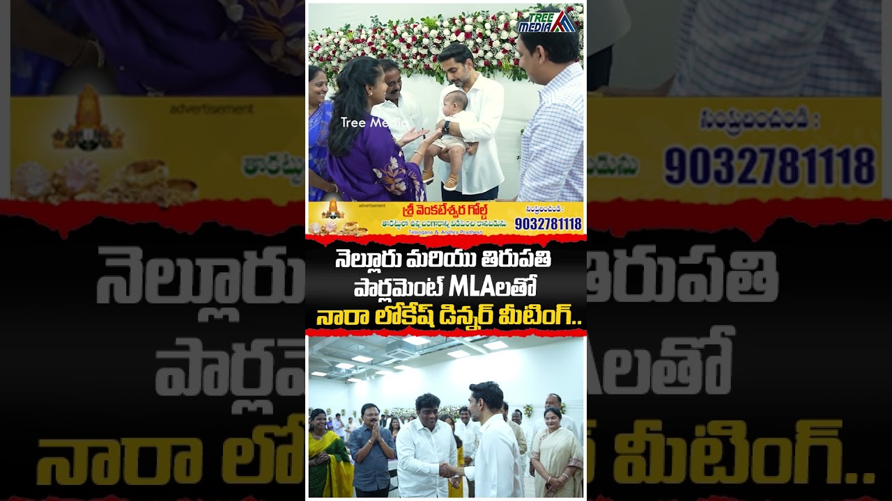 AP Minister Nara Lokesh Dinner Meeting with Nellore, Tirupati Parliament MLAs | AP | Tree Media