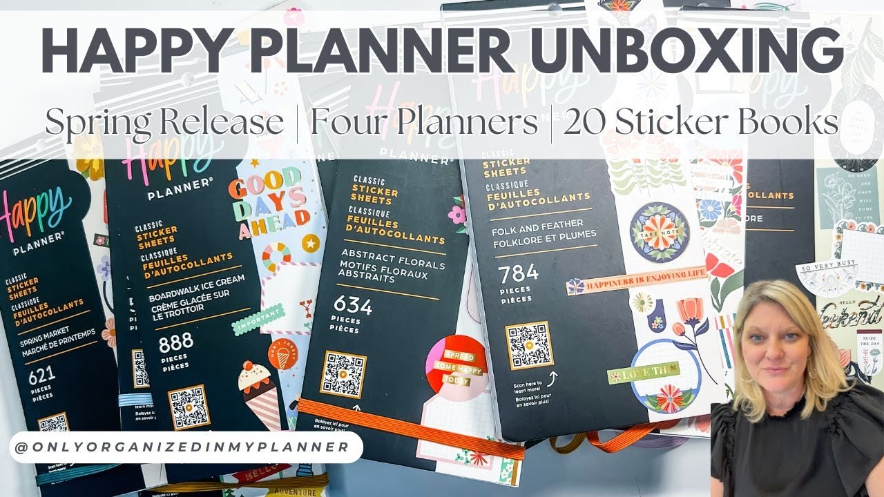 Happy Planner Spring Release UNBOXING | TWENTY sticker books | Four Planners