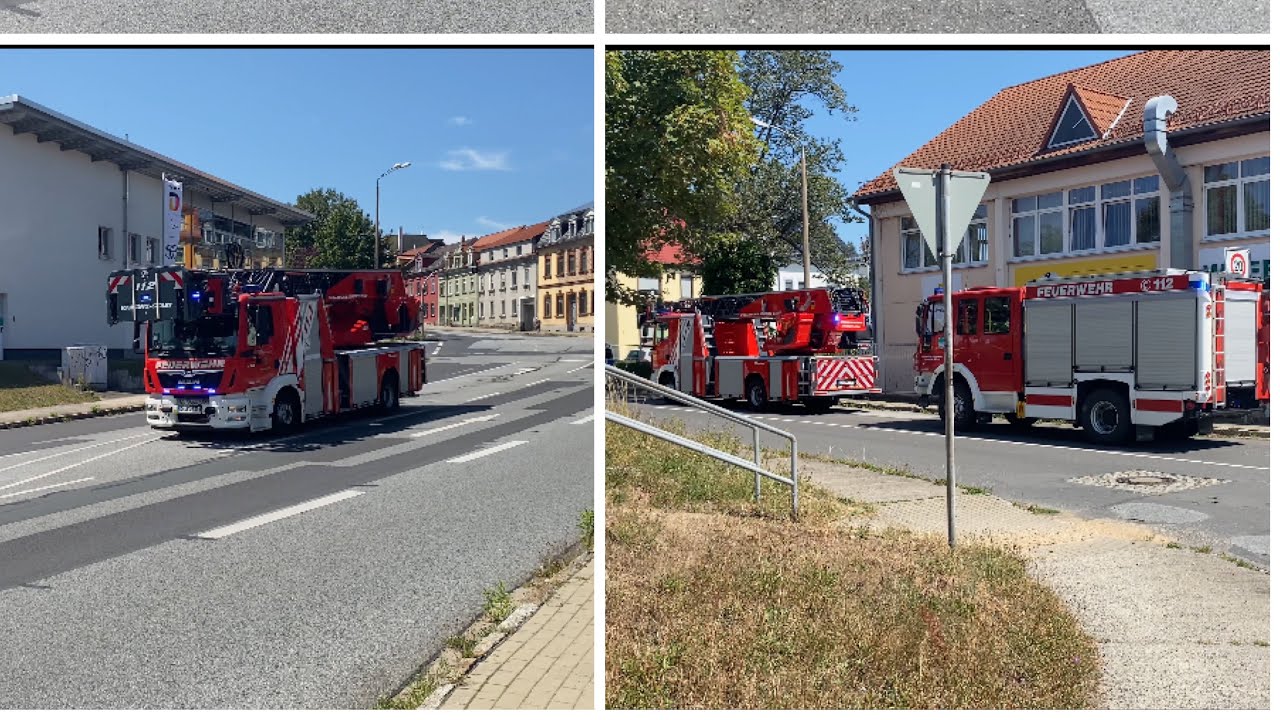 Einsatzfahrt des L&ouml;schzuges der Feuerwehr Kamenz-Stadt und das TLF der Feuerwehr Kamenz-Wiesa