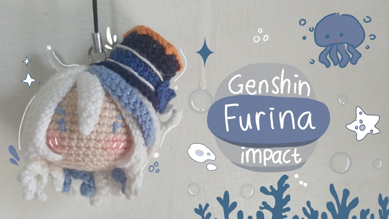 Furina genshin impact crochet  keychain amigurumi furina genshin crochet