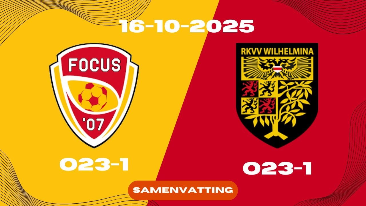 Kampioenschap in Zicht voor O23-1 | Focus '07 O23-1 - Wilhelmina O23-1 | Samenvatting