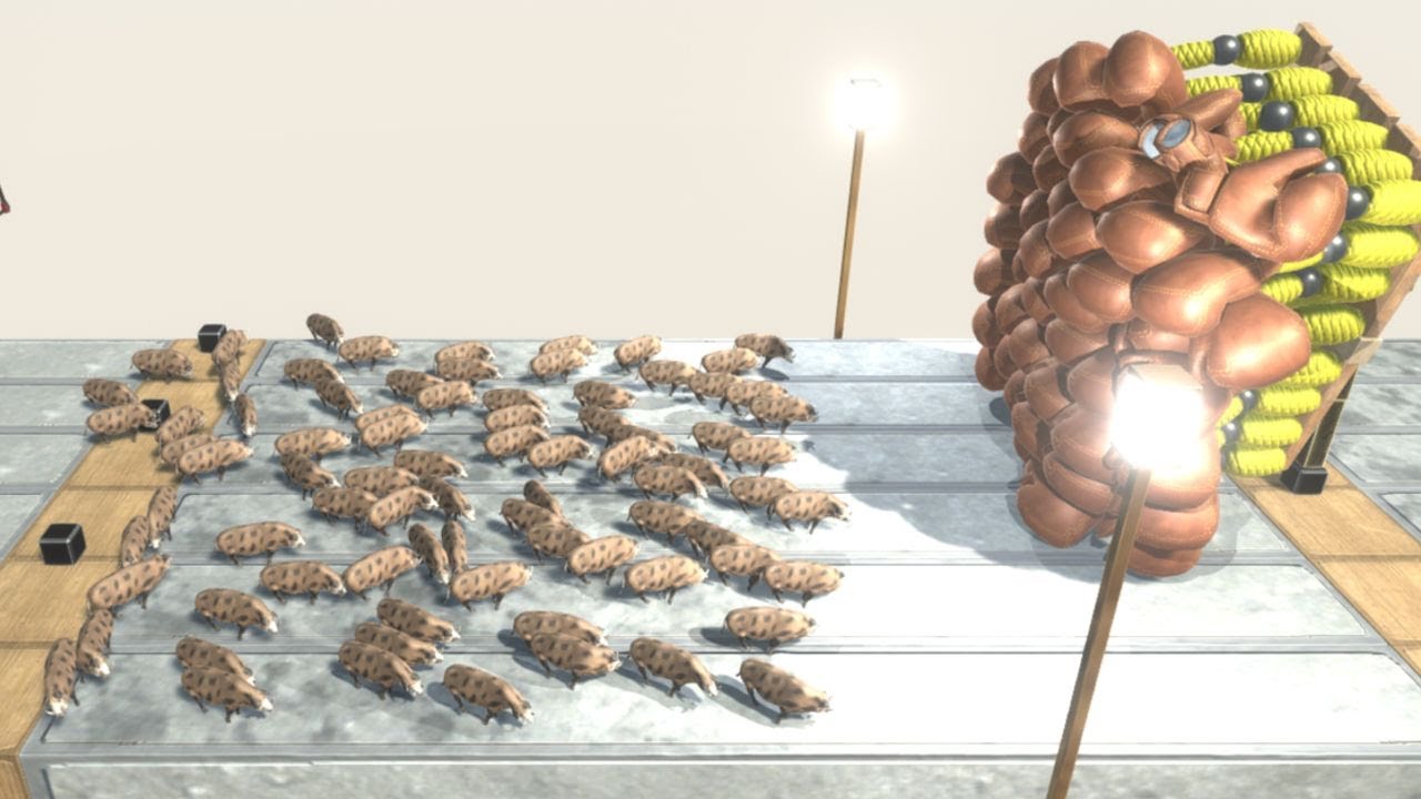 100 Modern Mammals Boxing Gloves Challenge Animal Revolt Battle Simulator