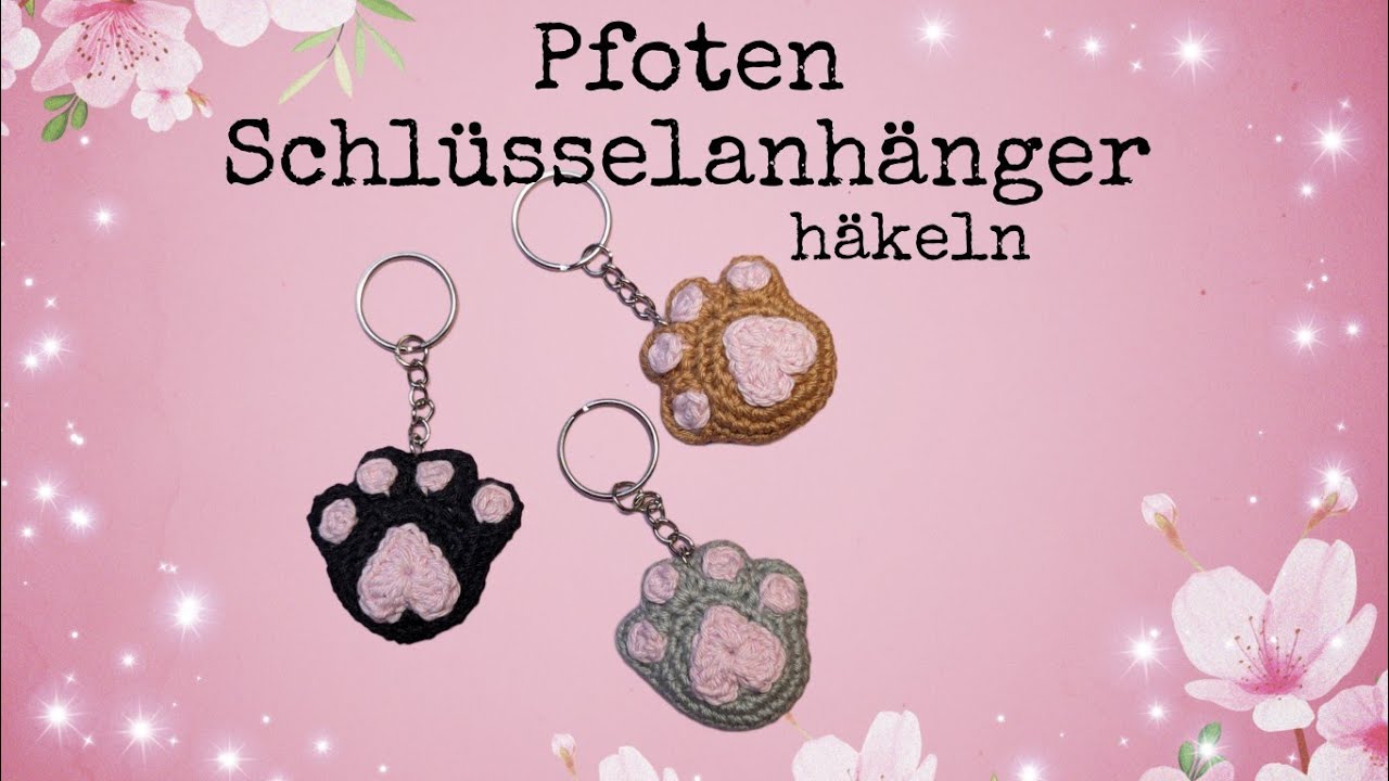 Schlüsselanhänger Pfote 🐾häkeln
