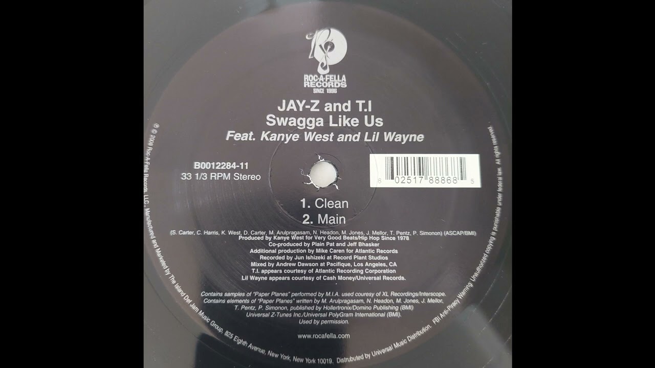 Jay-Z & T.I. & Kanye West & Lil Wayne - Swagga Like Us - Roc-A-Fella 12inch 2008