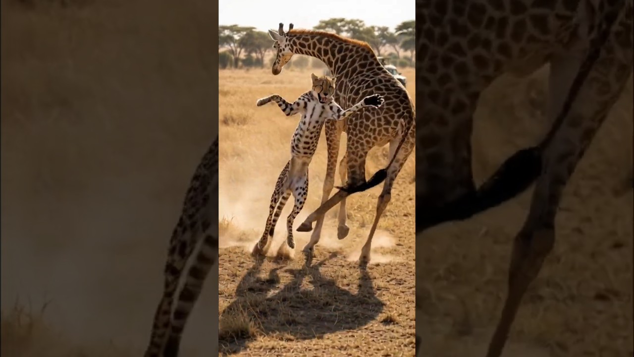 Cheetah's Brave Attack | चीते का बहादुर हमला | 치타의 용감한 공격 🐆🦒