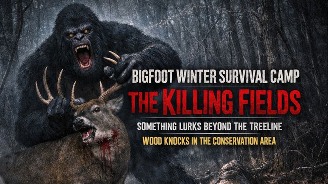BIGFOOT WINTER SURVIVAL CAMPOUT | ALONE IN THE OZARKS (WOOD KNOCKS IN THE CONSERVATION AREA)