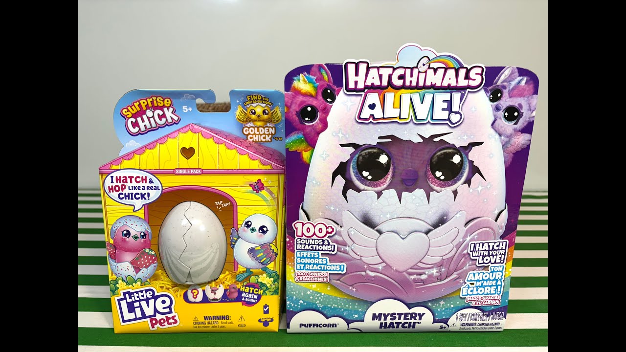 Unboxing Hatchimals Alive Pufficorn and Little Live Pets Surprise Chick!