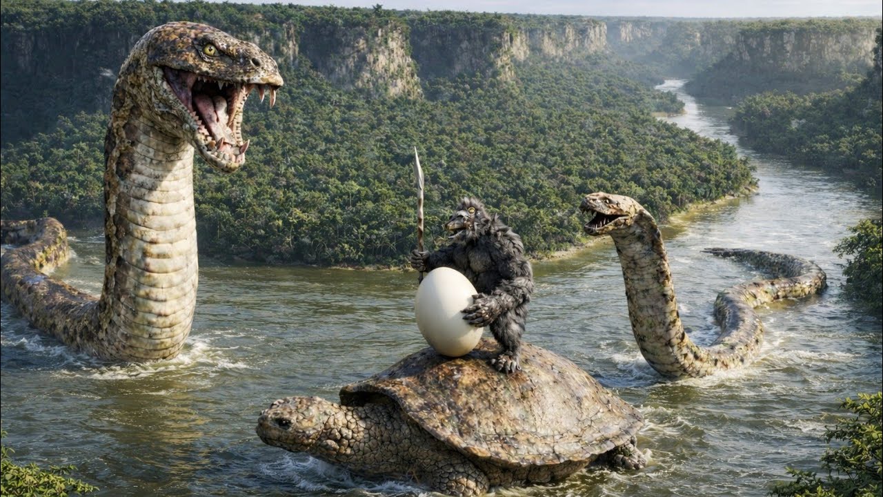 Titanoboa vs Prehistoric Humans – The Ultimate Ancient Survival Battle