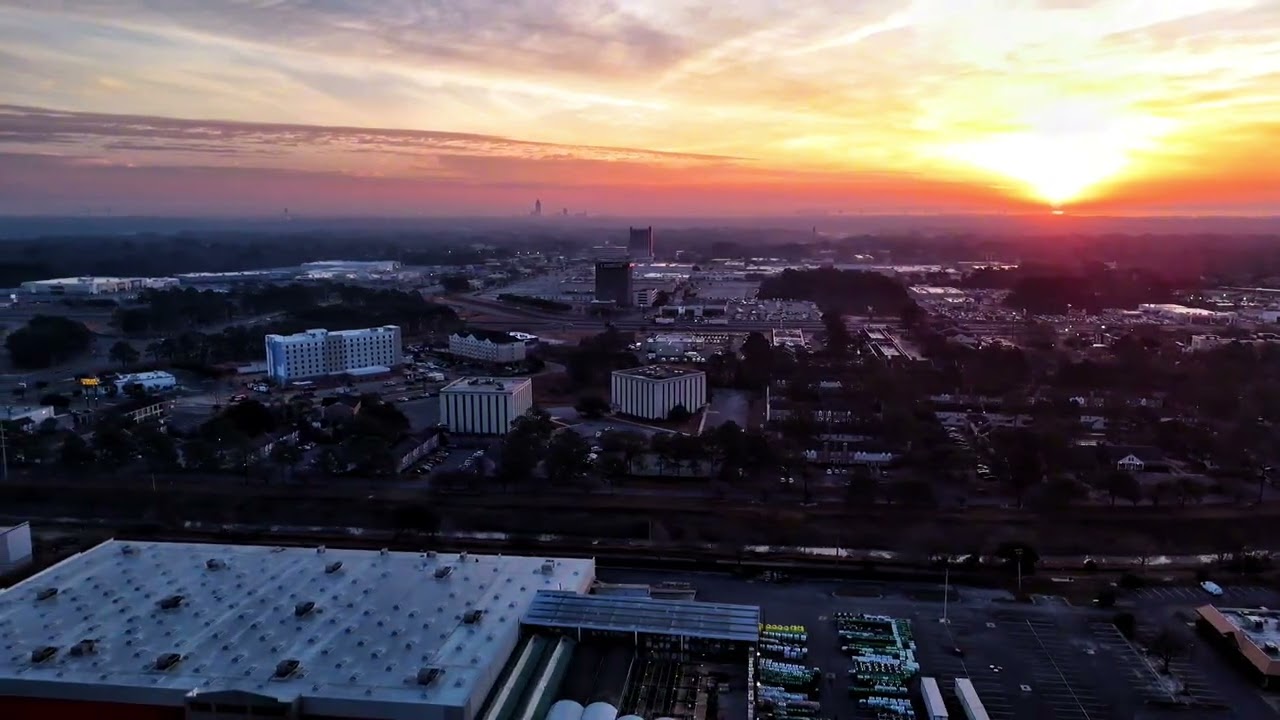 Drone Shot of Mobile Sunrise 