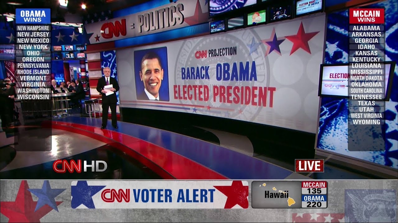 Election Night 2008 (CNN HD) p.1 - Obama Wins, McCain Concedes