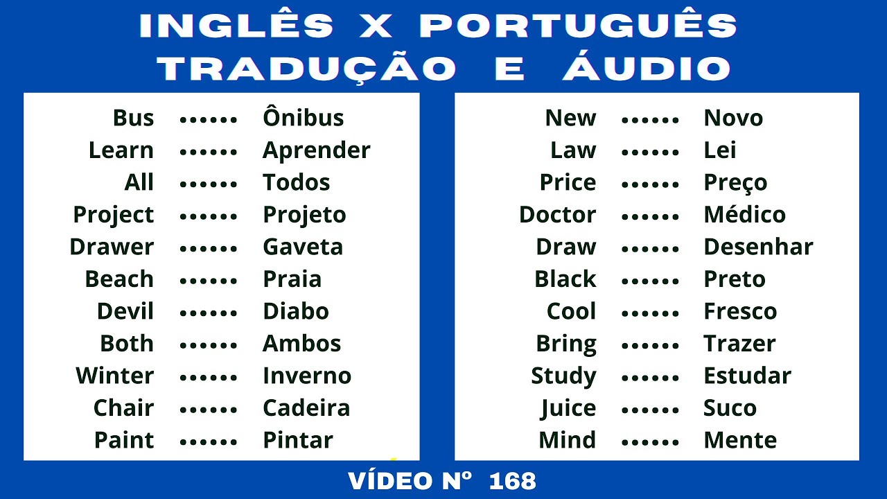 168º - INGLÊS X PORTUGUÊS / Tradução com Áudio em Inglês
