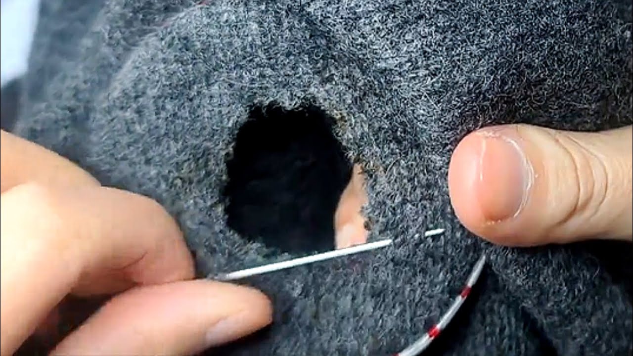 How to Invisibly Repair a Hole in a Knit Sweater at Home