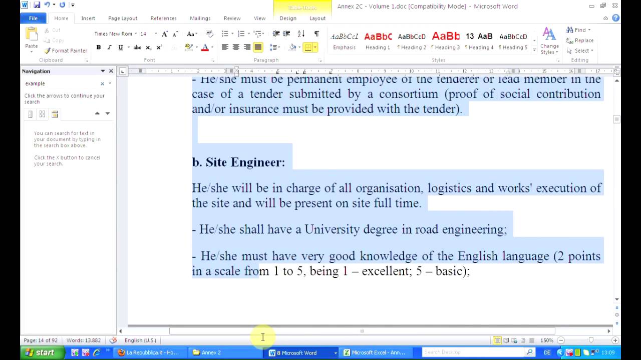 01 03  Works - International and Local Open -- Tender preparation