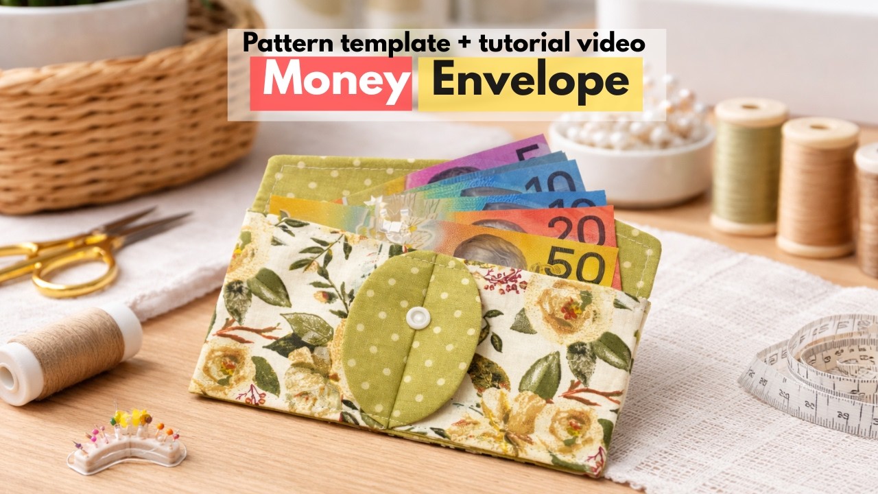 Money Envelope Sewing Tutorial | DIY Reusable Fabric Envelope | Money Wallet Sewing for Beginners.