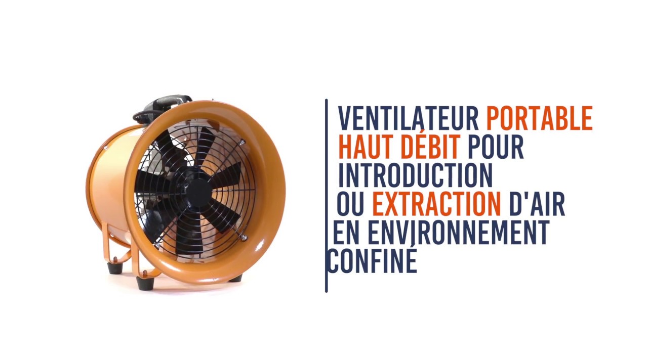Extracteur ventilateur d'air et fumées portable 30cm avec gaine 10m