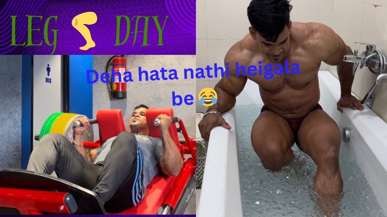 After leg 🦵 workout took Ice 🧊 bath for muscles recovery and remove inflammation from joints