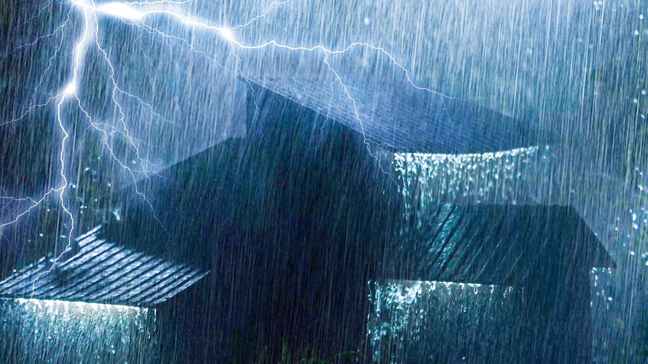 Lluvia intensa con sonidos de trueno 🌧Sonidos de tormenta para relajarse 😴 Lluvia de ruido blanco