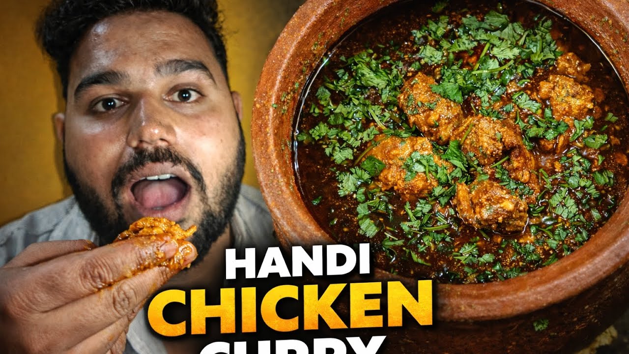 Handi Chicken Banaya Makke Ki Roti | Ghar Me Tasty chicken Handi Banaya 
