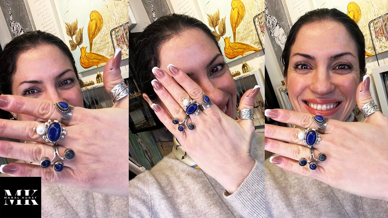 Lapis lazuli gemstone ring and pendant, a vintage and unique in every jewelry collection || gems