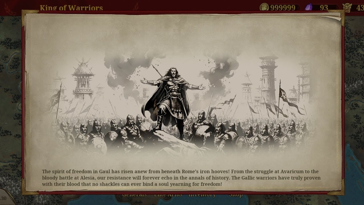 Great Conqueror Rome: Rise of Monarchs: Triumphator: King of Warriors: Vercingetorix V6