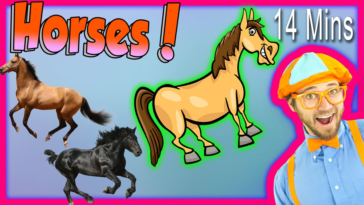 Horses for Children - Learn Farm Animals for Kids. The Horse Song from Blippi