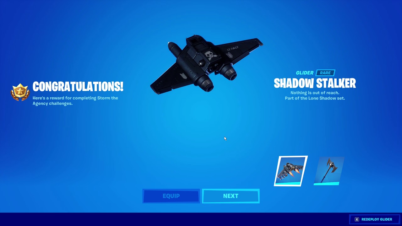 *UNLOCKING* The Shadow Stalker Glider & The Steel Shadow Pickaxe In Fortnite...!!!
