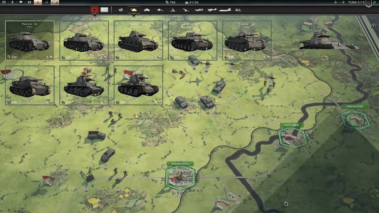Panzer Corps 2 German Campaign test 1. Field Marshall Difficulty. Poland North