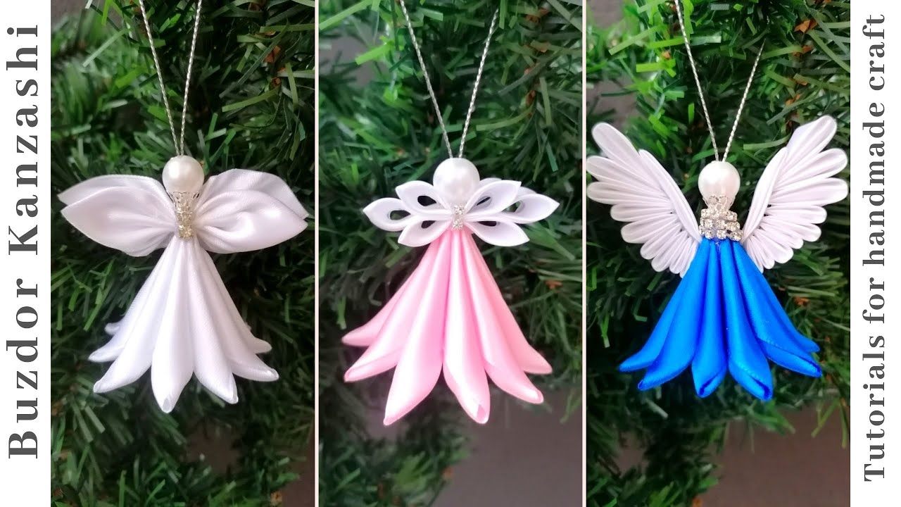 DIY Kanzashi angel 05 -  3wing type /kanzashi angyalka 05 / Christmas satin angel
