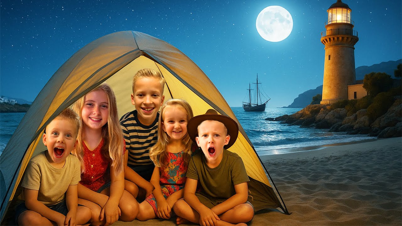 😴 NOAPTEA în CORT ⛺ pe PLAJĂ 🌊