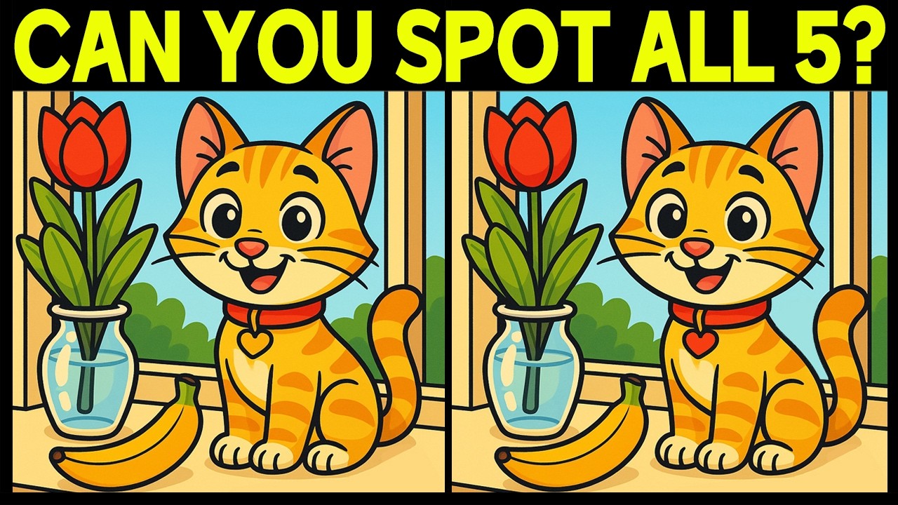 Can You Spot 5 Differences in 90 Seconds? | Brain Test Puzzle