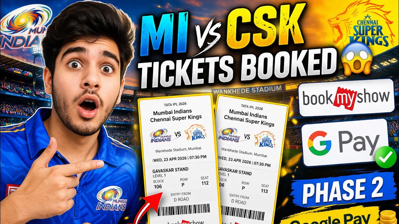 IPL Tickets Kaise Book Kare 2026 | MI vs CSK Full Process + Tips | Book My Show