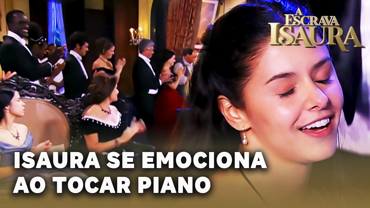 A ESCRAVA ISAURA: Isaura se emociona ao tocar piano