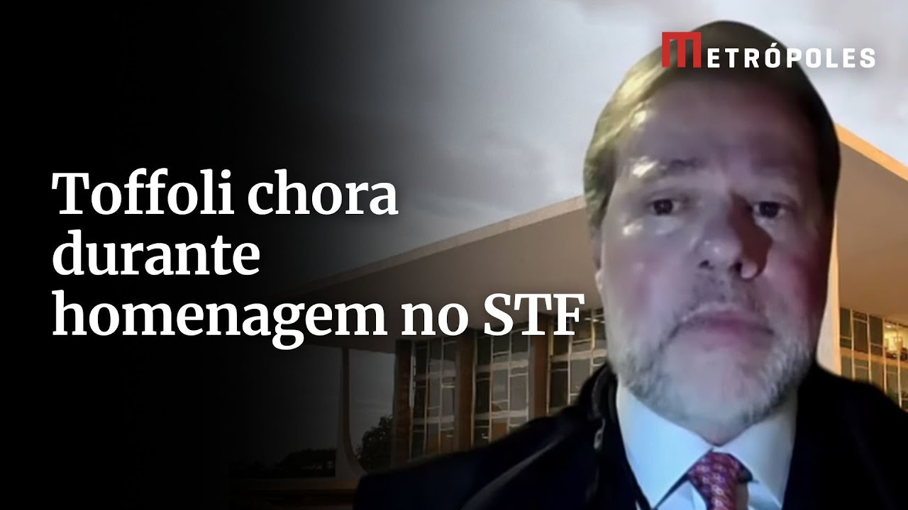 Toffoli chora durante homenagem no STF: 