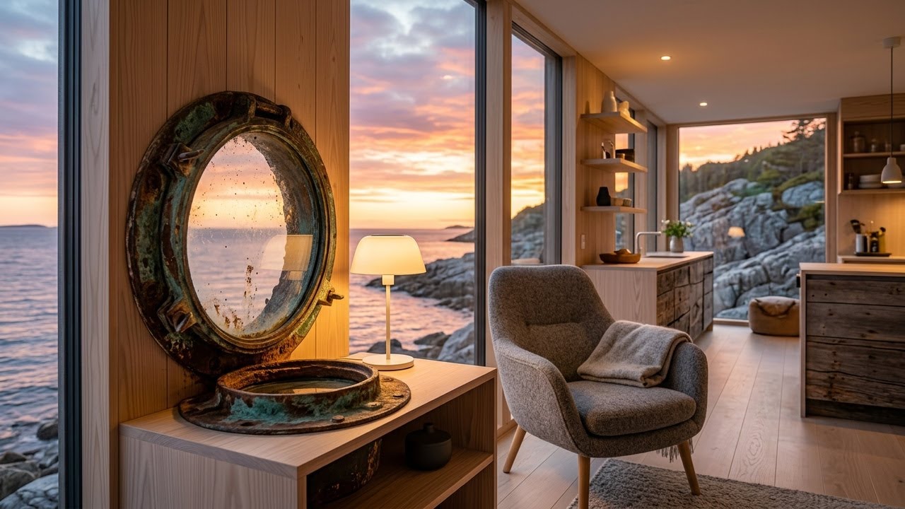 Abandoned Ship Transformed Into a Luxury Scandinavian Coastal Home #ShipRestoration#asmr#CoastalHome