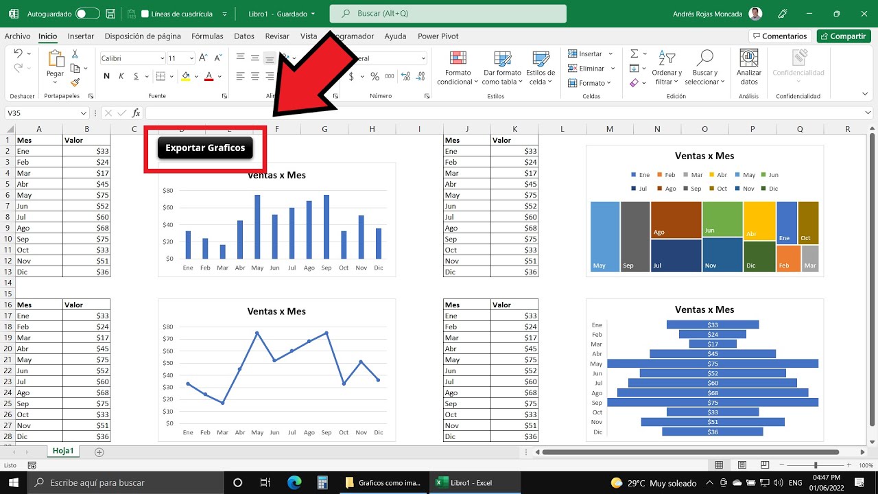 Crear un Botón para Exportar todos los Gráficos de Excel como Imágenes ¡Fácil y Rápido!