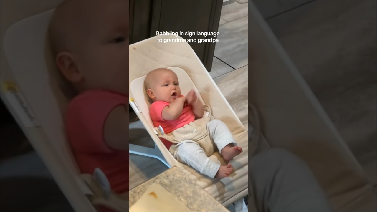 This baby talks in sign language to her grandparents ❤️