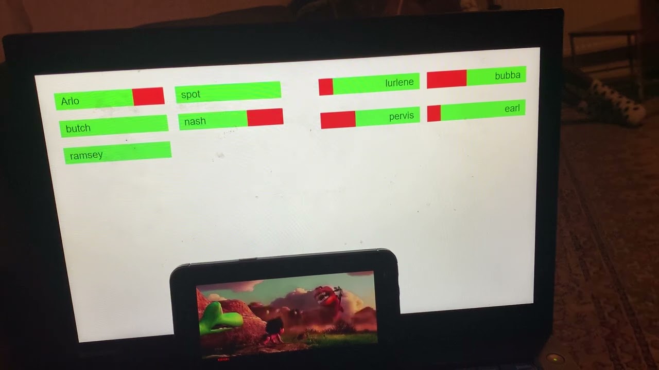 The Good Dinosaur Yax Battle with Healthbars