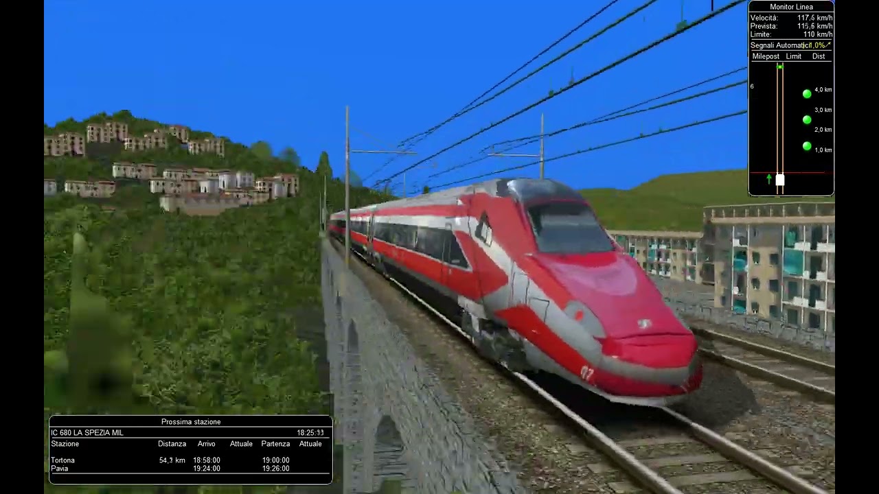 CAB RIDE ETR 600 FRECCIAROSSA GENOVA PP - MILANO  C.LE by Open Rails.