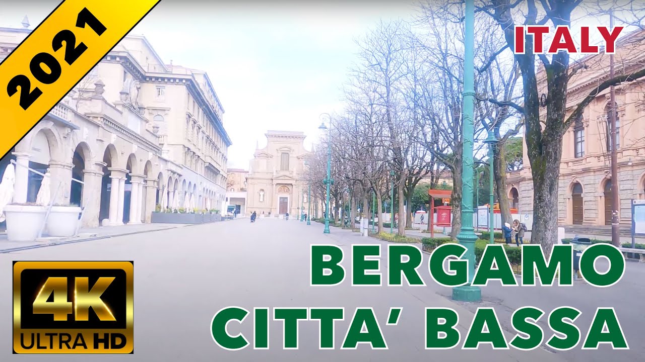 [4K] Bergamo, Città Bassa | Italy | 2021 | Walking Tour & Travel | Guide🎧 Binaural Sound