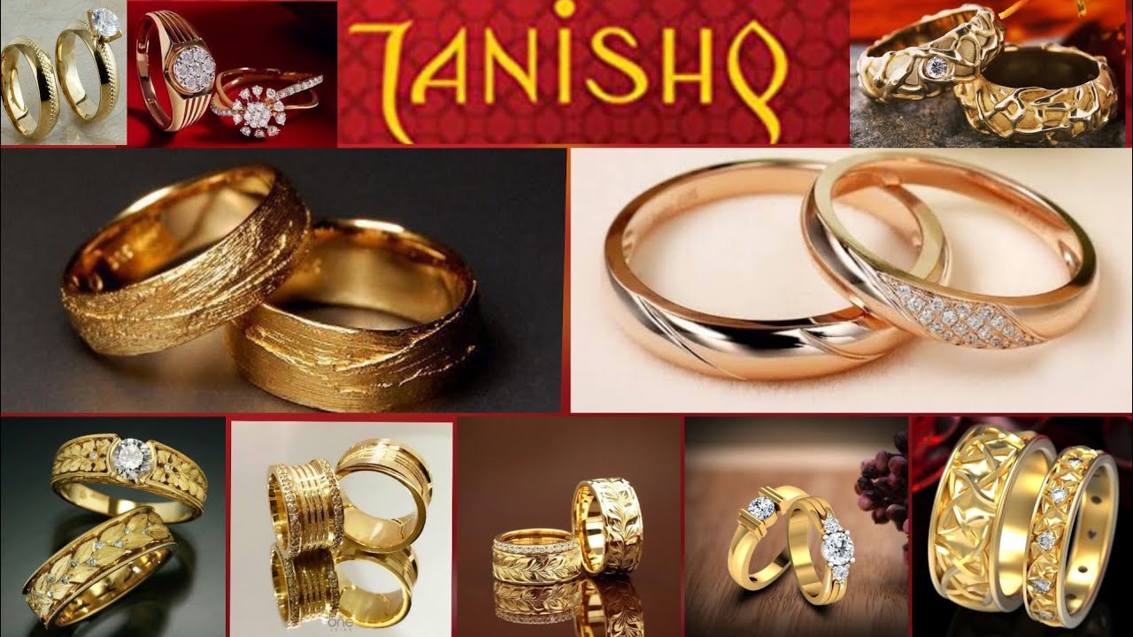 Tanishq Engagement couple gold rings designs/Gold wedding couple rings/Gold Rings/Tanishq Jewellery