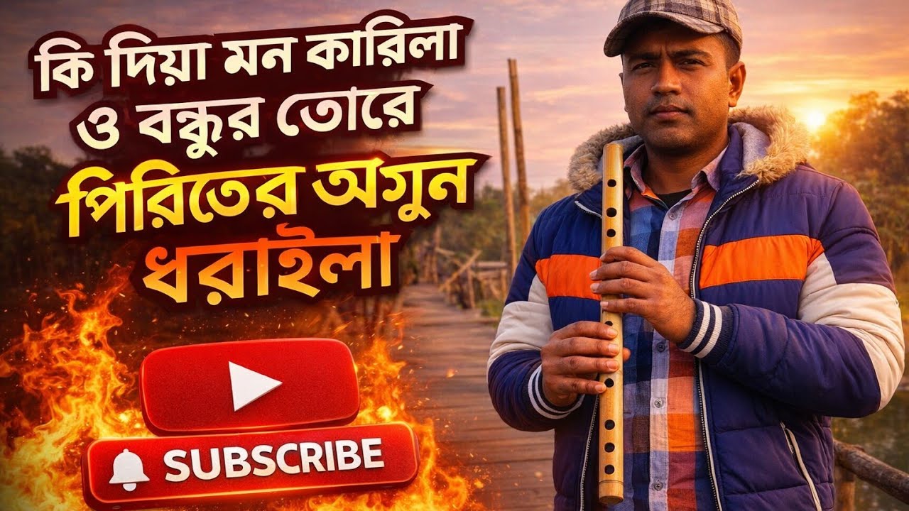  কি দিয়া মন কারিলা ও বন্ধুরে | বাঁশির সুরে হৃদয়ের কথা#ViralVideo#flute 