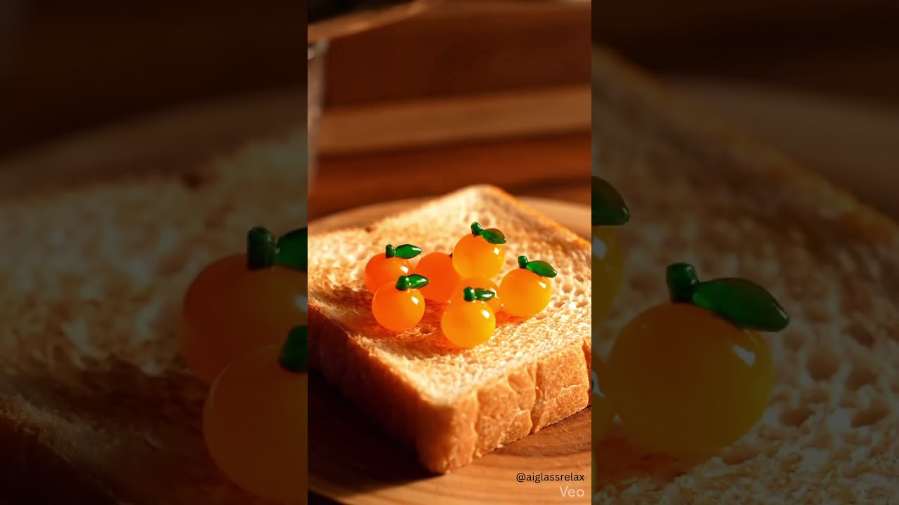 Satisfying Glass Orange Bread Spread 🍊 ASMR