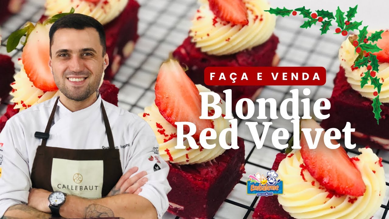 Aprenda como fazer Blondie de Red Velvet - Chef Gustavo Coppini