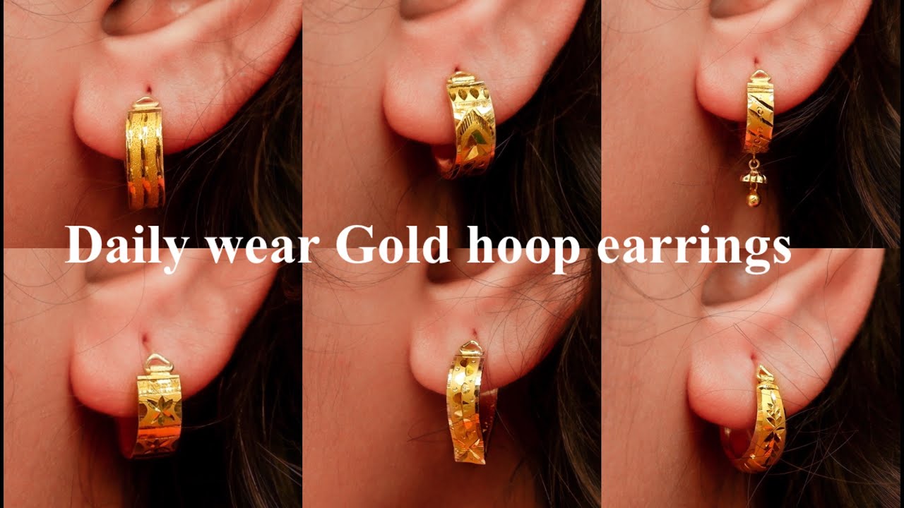 Daily wear hoop Earrings designs with weight & price #lifestylegold