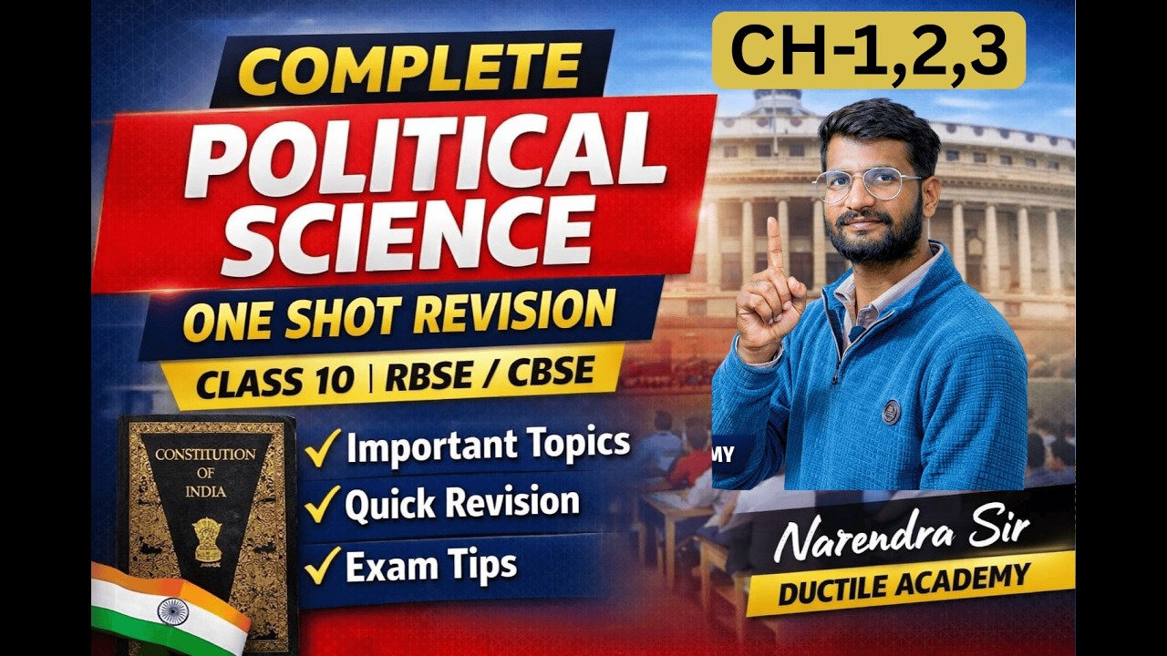 Class 10th Political Science One Shot Revision | RBSE Board 2026 | By Narendra Sir | Ductile Academy