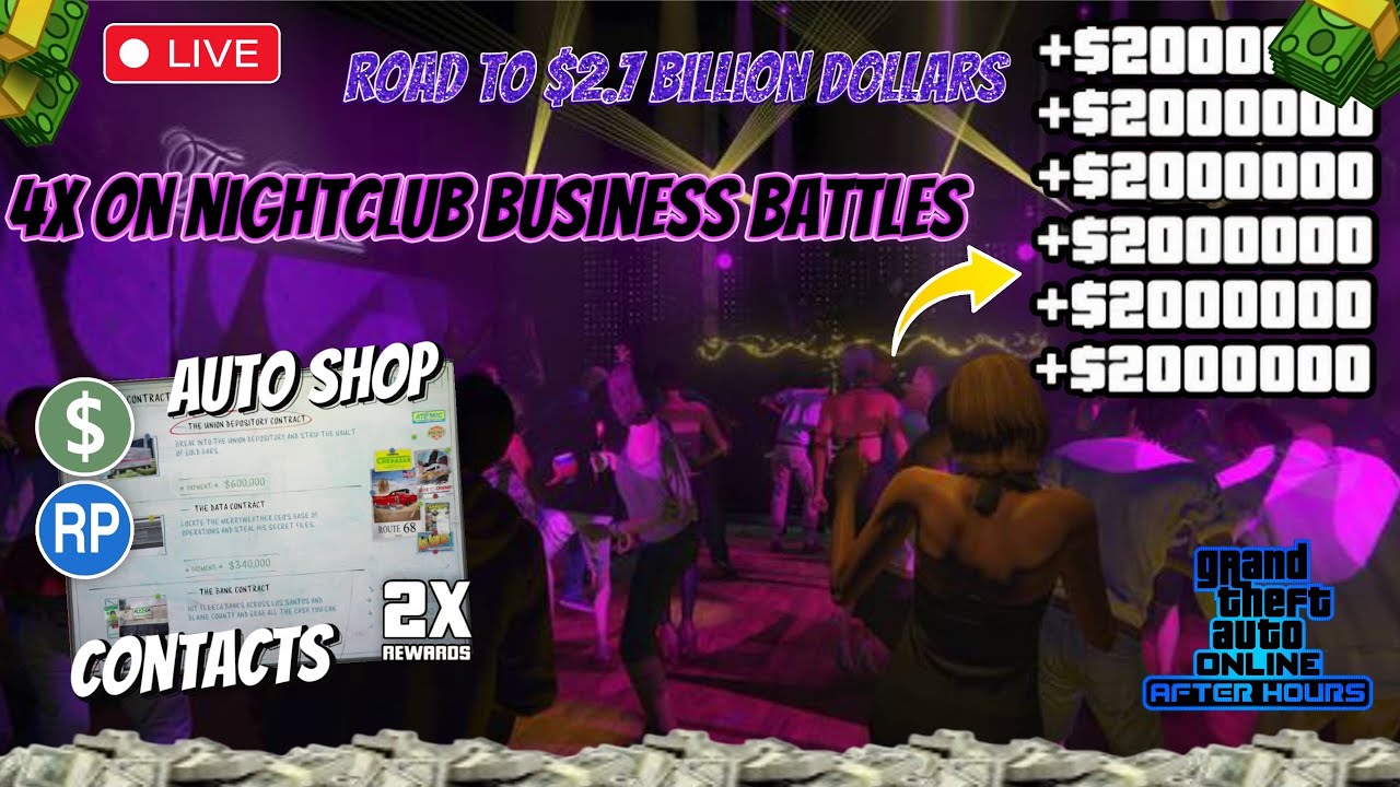 [LIVE] GTA online money grinding on 2X & 4X rewards & more, road to $2.7 billion dollars
