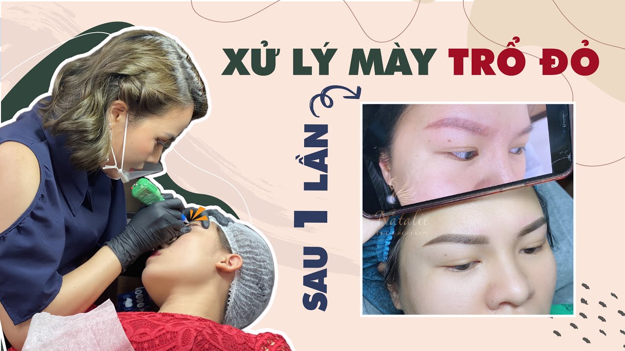 Cách xử lý mày trổ đỏ chỉ sau 1 lần - Không cần mua thêm mực tốn kém [Học phun xăm online]