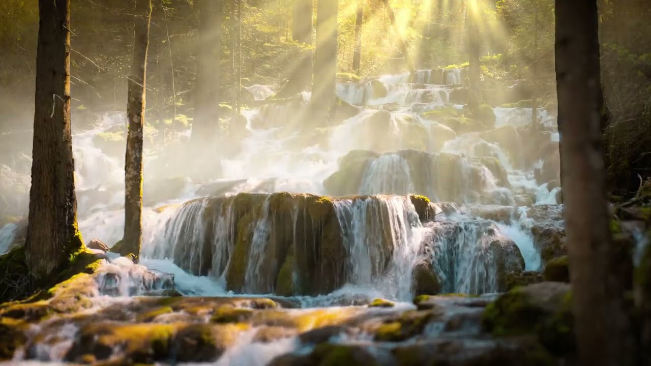 Calming Waterfall Ambience 1 Hour | Deep Relaxation & Sleep | ASMR