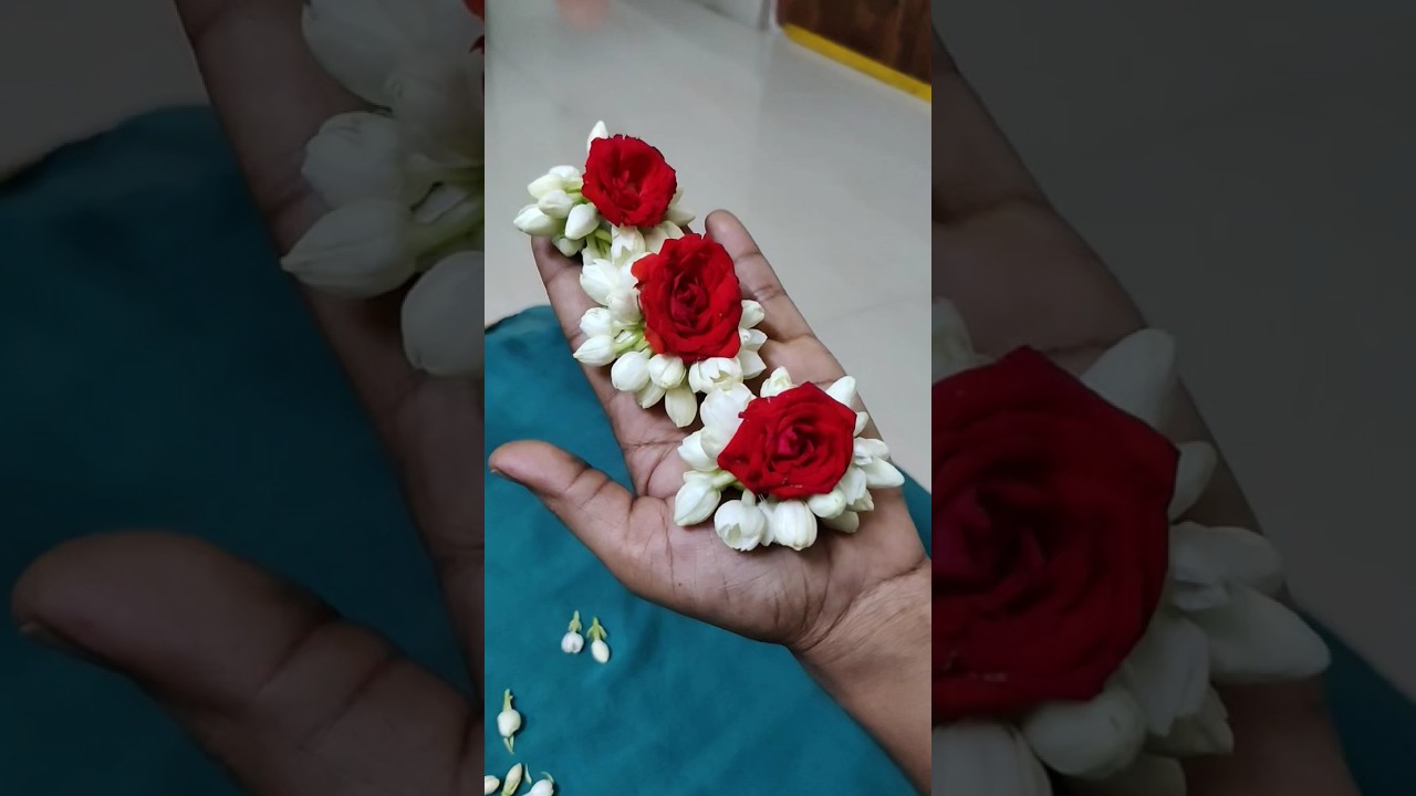 Bridal Flower Making 🌹🌸 l Jasmine Poola Jada l DIY Bridal Poola Jada #shorts #bridal #flower #like